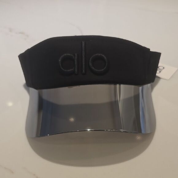 Alo Black Visor with Silver Brim - Picture 3 of 8